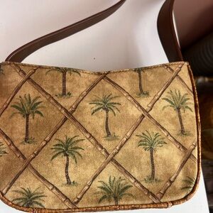 Fossil Tan Palm Print Shoulder Bag